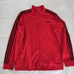 Adidas Men's Red and Black Track Jacket